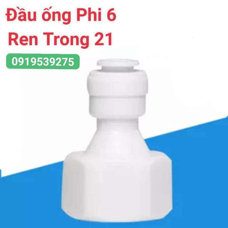 Cút nối thẳng Ren Ngoài 21 - Ống dây 6 Dây 10 dùng cho máy lọc nước RO