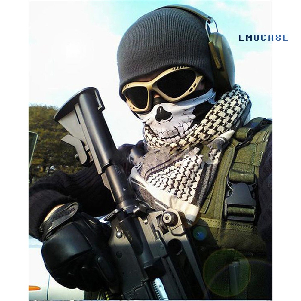 Vỏ Bọc Che Mặt Và Cổ In Hình Bộ Xương Cá Tính Cho Người Đi Xe Máy