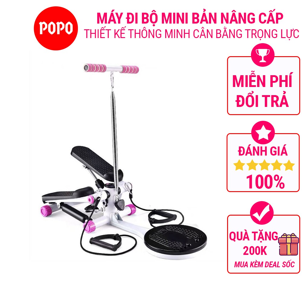 Máy đi bộ mini Stepper bản nâng cấp tiện lợi kết hợp giữa đạp chân và dây kéo tay YGW37 sơn thép chống rỉ, bền đẹp POPO