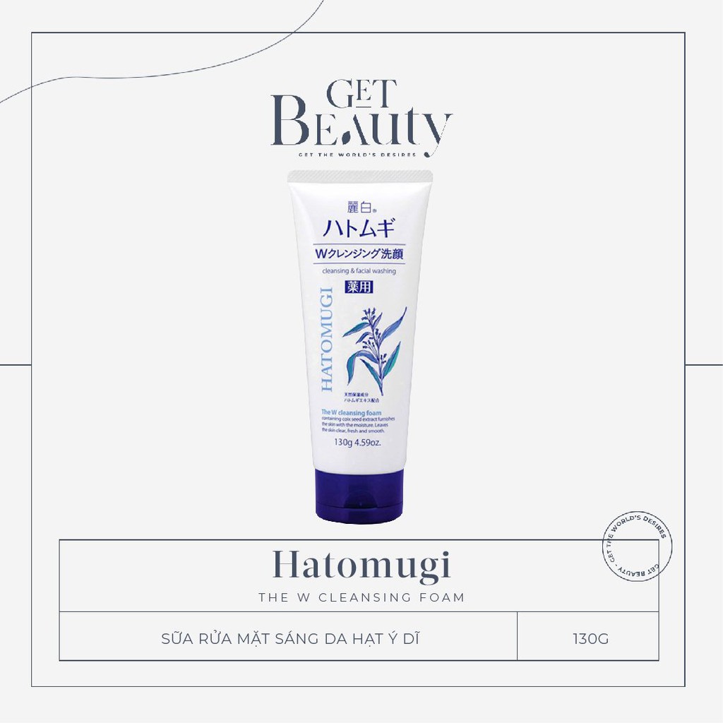 SỮA RỬA MẶT SÁNG DA HATOMUGI THE W CLEANSING FOAM 130GR