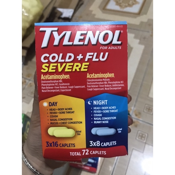 72 viên Tylênol cold + flu của Mỹ ( cam kết chính hãng)