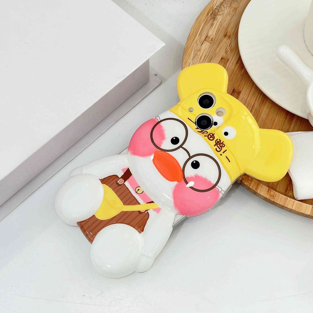 Ốp Điện Thoại Hình Gấu / Vịt 3D Dễ Thương Cho IPhone14Pro Max 12 Pro Max