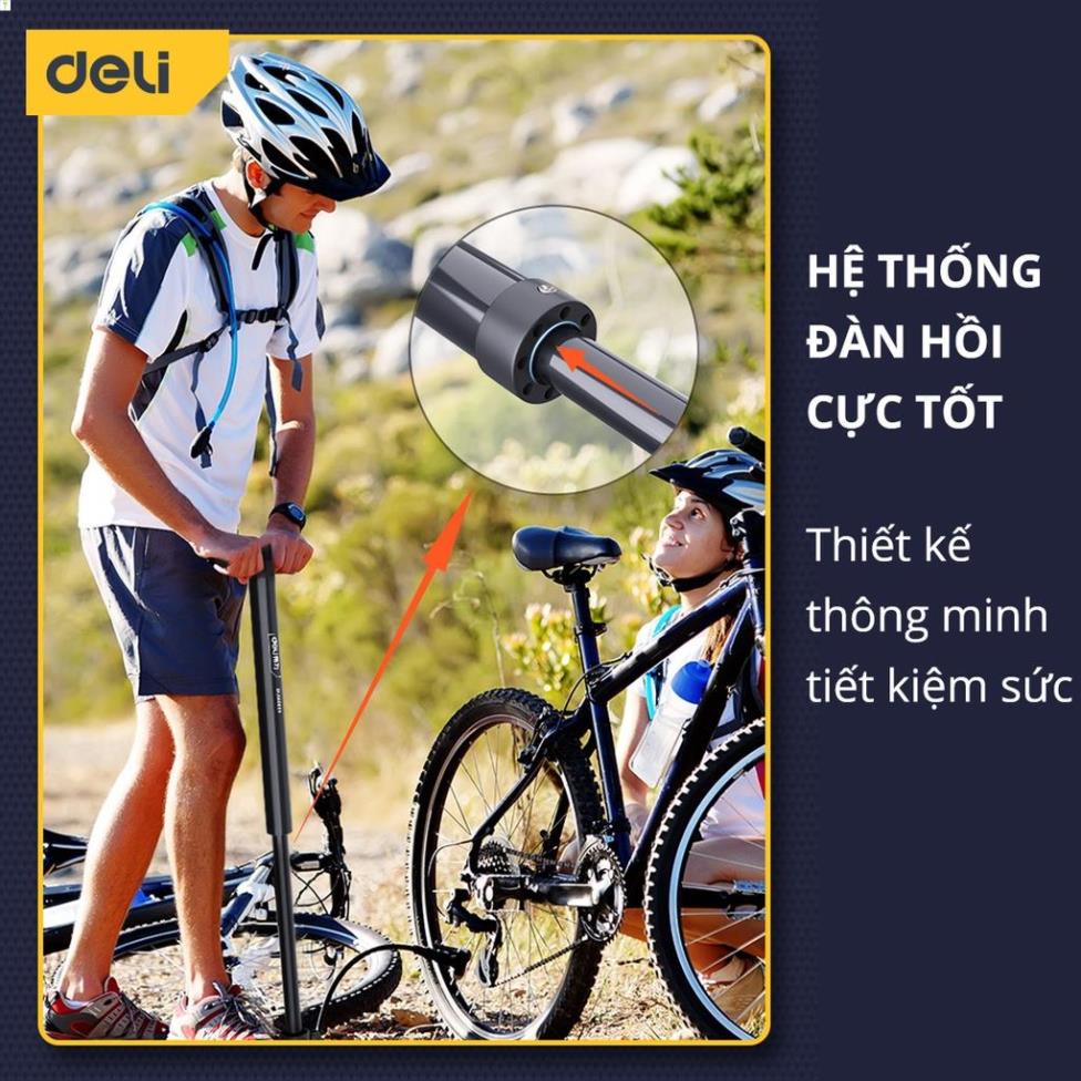 [LIFEDL157] Bơm Xe Đạp Cầm Tay Deli Cao Cấp - Siêu Nhẹ, Nhỏ Gọn, Tiện Lợi, Dễ Dàng Di Chuyển - Áp Suất Cao - DL880006 .