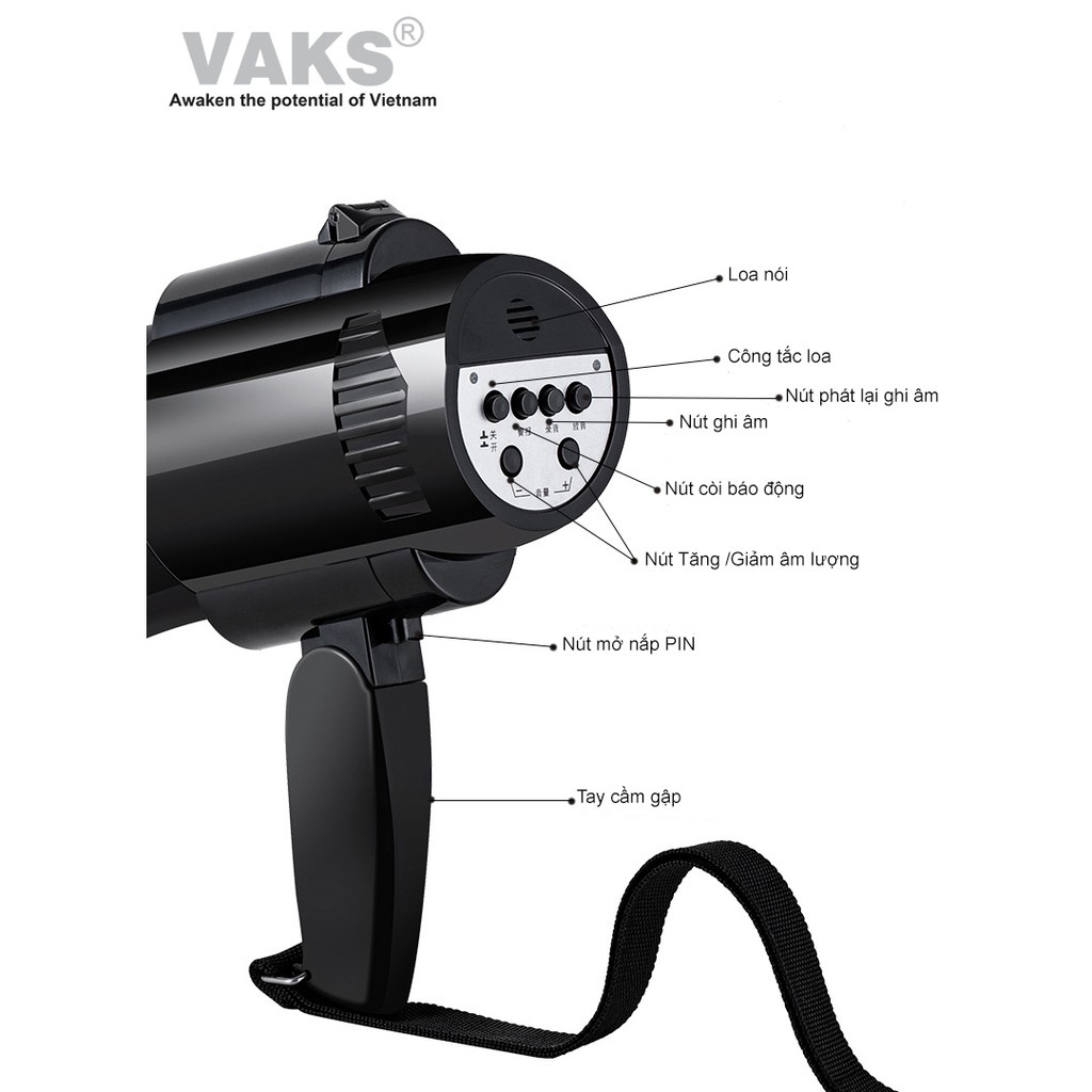 Megaphone CR-59, Loa Phóng Thanh Cầm Tay chuyên nghiệp, chất lượng cao - CHINA RAY