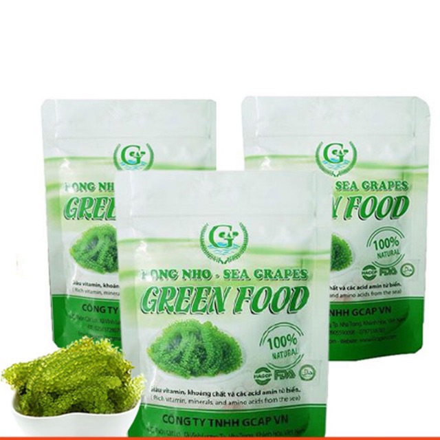 Rong nho tách nước Gren Food túi 100gr Cao cấp Xuất nhật - rong nho ăn với nước sốt mè rang