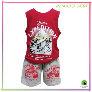 Đồ bộ ba lỗ mặc hè size lớn chất thun cotton cho bé trai từ 20-40kg - remon711