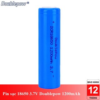 Cell pin sạc 18650 3.7V Doublepow dung lượng thực 1200mAh dùng cho sạc dự phòng, đóng pin các loại máy