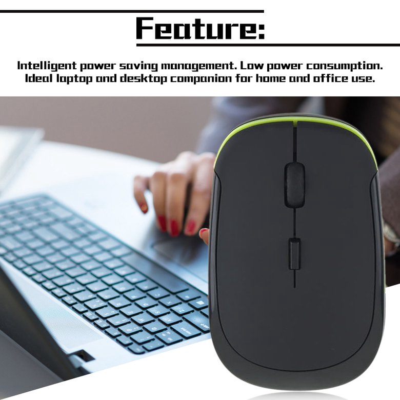 PK 2.4GHz Ultra-Slim Mini USB Wireless Optical Mouse Silver For PC Laptop