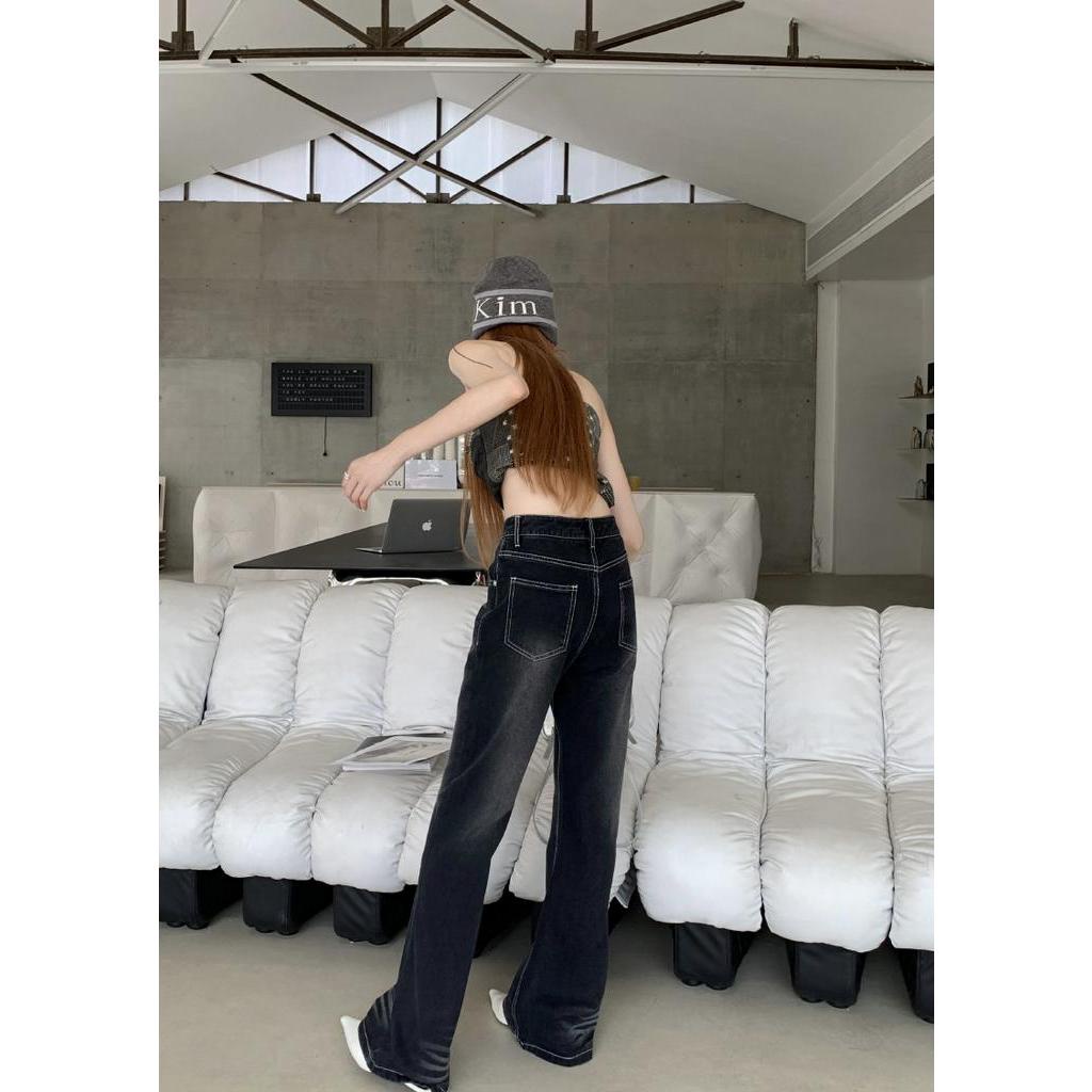 Quần Denim Lưng Thấp Phong Cách Retro 63956