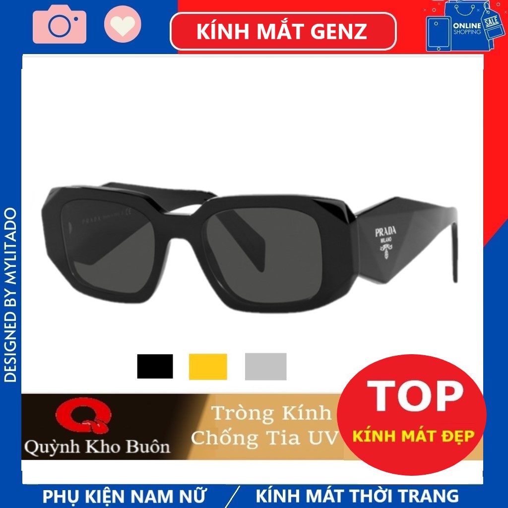 Kính prada nữ xuất xịn , kính râm vuông nữ hiền hồ thời trang cao cấp 8679