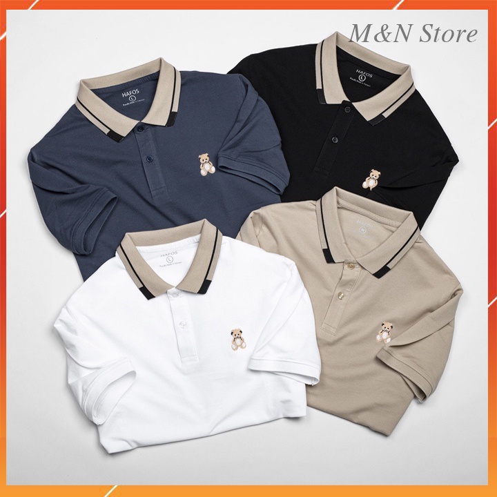 Áo Polo nam, áo thun nam HAHOS vải cotton cá sấu thêu logo gấu cao cấp ( ẢNH THẬT)