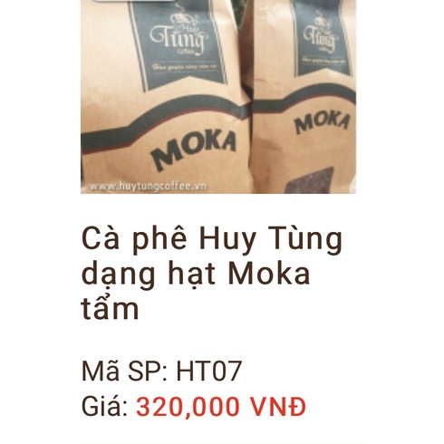 Cà phê Huy Tùng dạng xay Moka tẩm Gói 500G