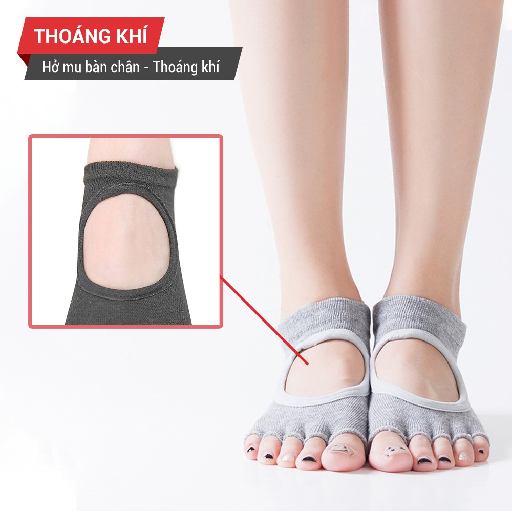 Tất tập Yoga, múa ba lê chống trơn trượt hở ngón GoodFit GF002YS