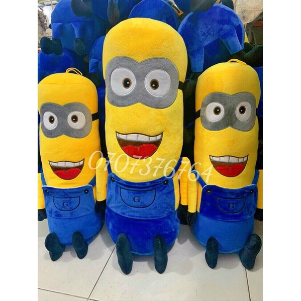 90cm GỐI ÔM THÚ BÔNG MINION Cute - Lông Nhung Mịn - Cao Cấp