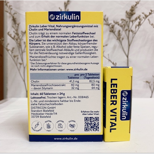 Viên uống  Bổ Gan Zirkulin Leber Vital Mariendistel Dragees gan nhiễm mỡ, men gan cao, hộp 60 viên