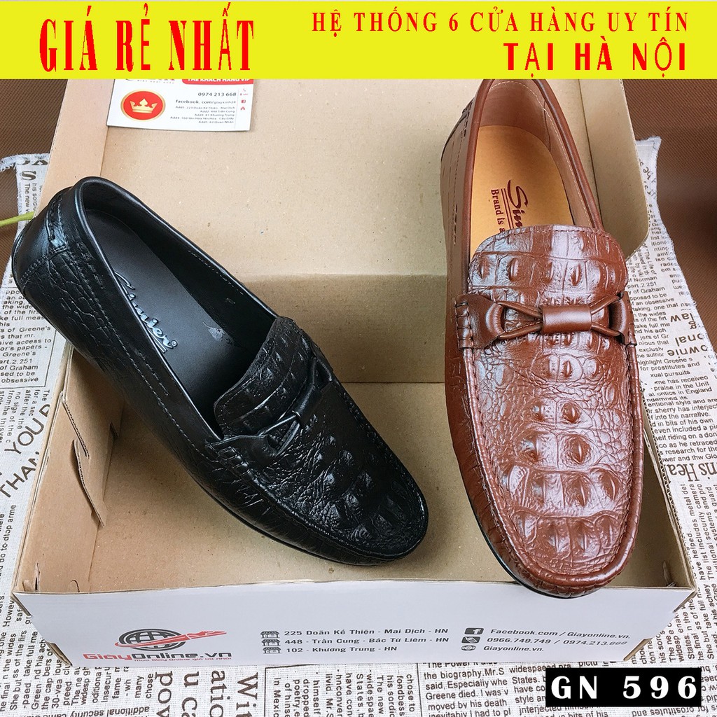 Giày Lười Mọi Da thật vân Cá sấu - Mã GN 596