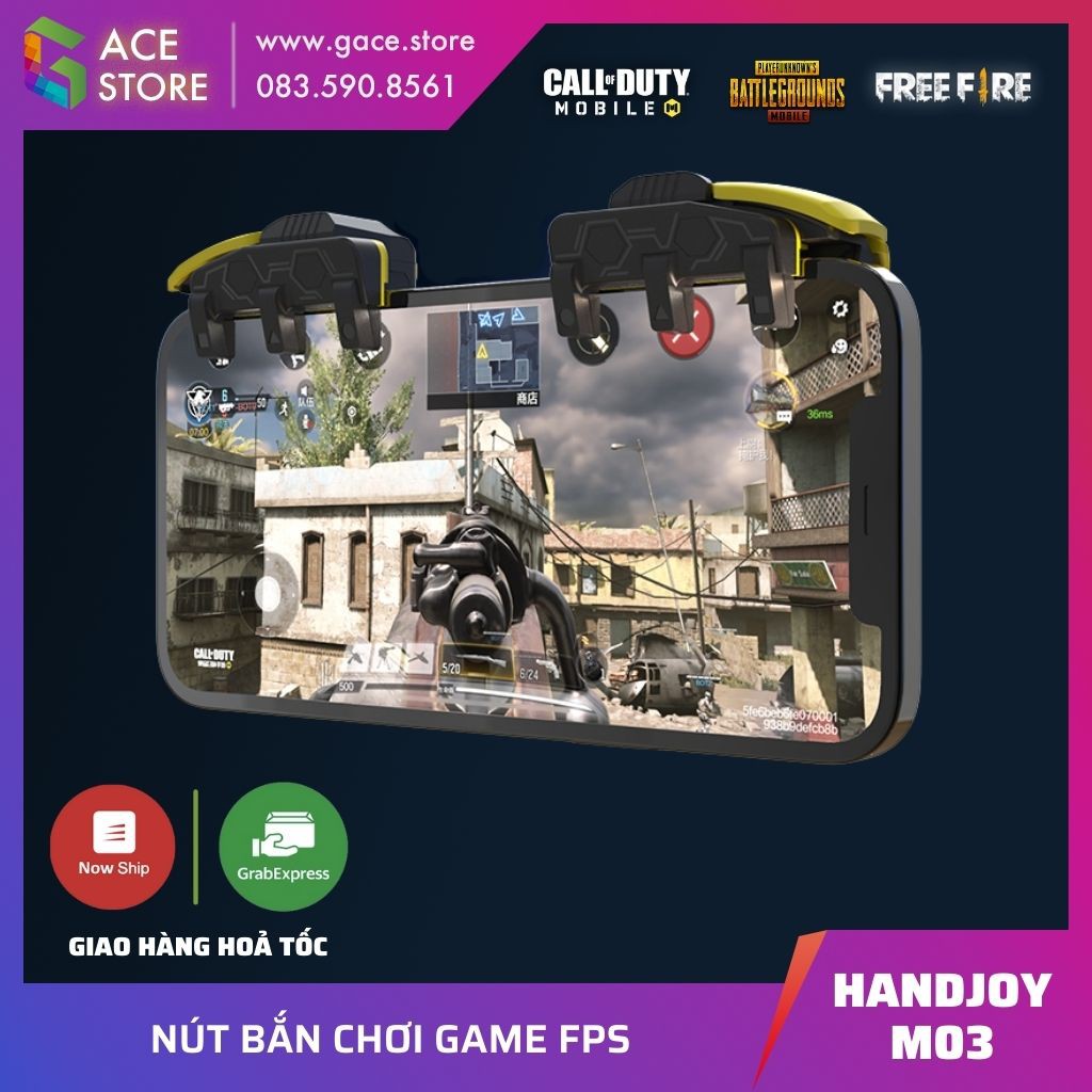 Handjoy M03 | Nút chơi game 8 ngón autotap thông minh cho PUBG, COD, Freefire