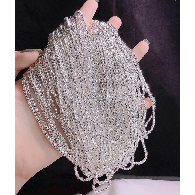 Set dây chuyền và lắc tay bi phay BẠC NGUYÊN CHẤT cho bé