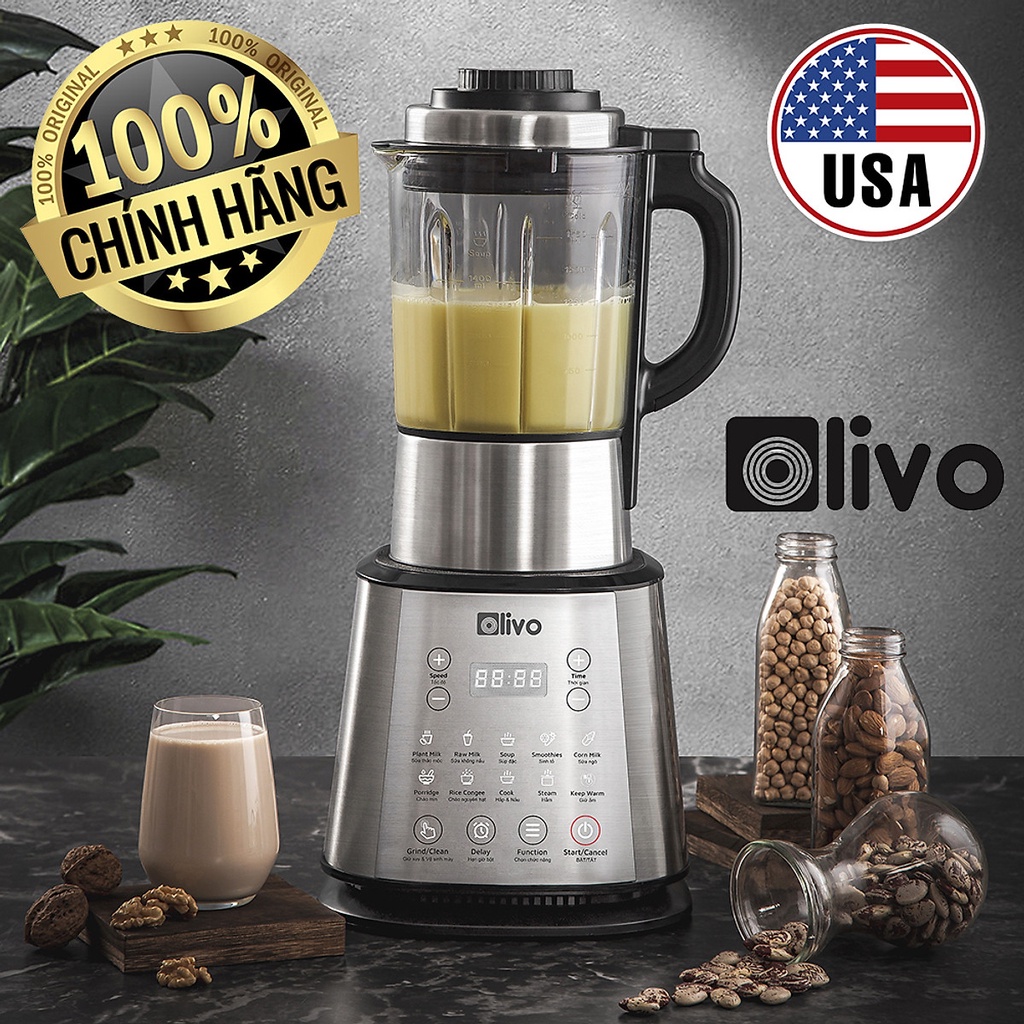 Máy Làm Sữa Hạt OLIVO X20, Công Suất Cực Lớn 1800W, Dung Tích 1,75L, Bảo Hành Chính Hãng 2 Năm