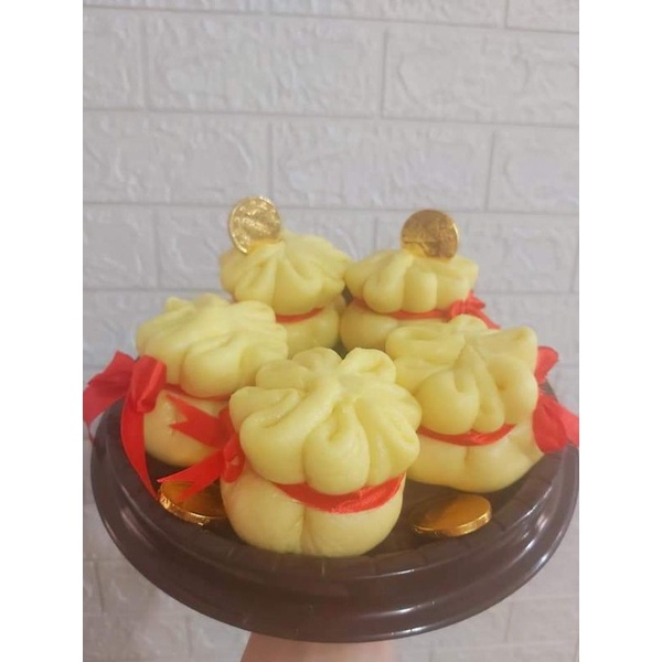 Bánh bao túi tiền vàng tài lộc dâng lễ