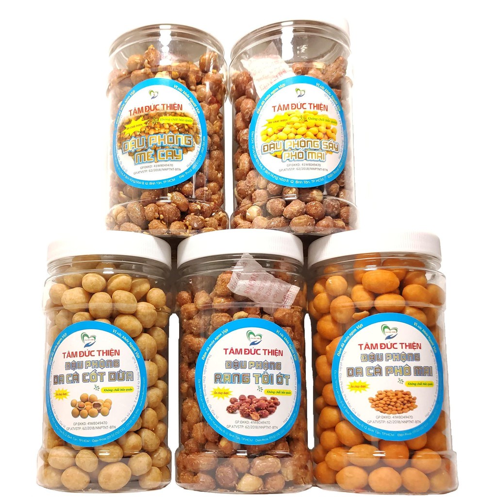 [Tặng 4 Hũ Đậu Phộng]Combo 1 KG Hạt Điều Rang Tỏi/Hạt Điều Phô Mai[Nguyên Liệu Sạch]Tâm Đức Thiện(4 x 250GR)