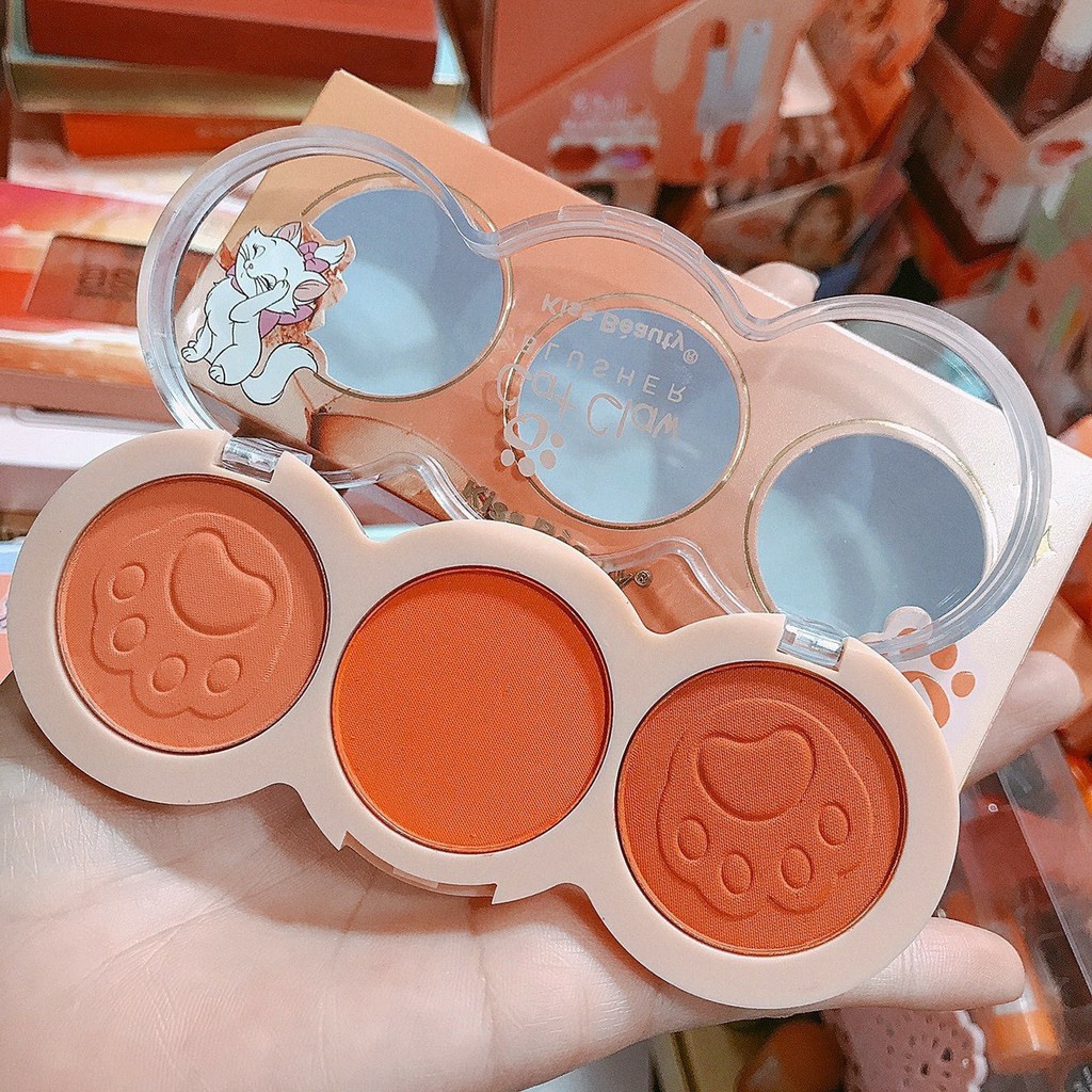 Má Hồng Kiss Beauty Cat Claw 3 ô Thái Lan