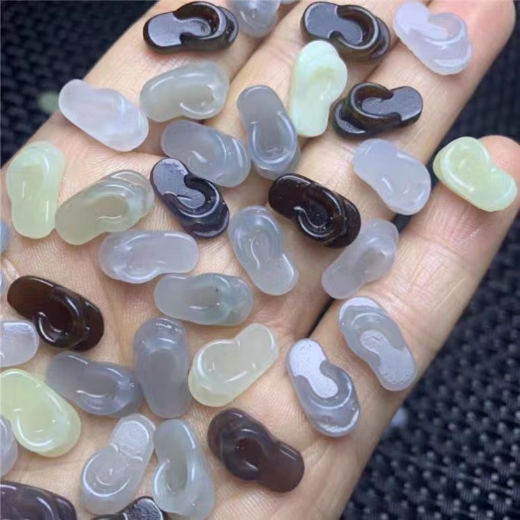 Bingyingge Vòng Tay Chuỗi Hạt Đá Hetian Tự Nhiên Kích Thước 15 * 8 * 5.3mm