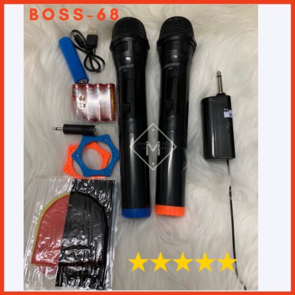 Micro Không dây đa năng cao cấp Boss 68 - chính hãng, chuyên dùng cho Amply, loa kéo - bảo hành 12 tháng