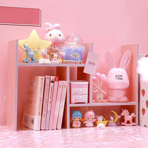 Kệ Giá Sách Để Bàn làm việc , phòng học Màu Hồng Cực Đẹp đáng yếu - Kệ sách gỗ MDF cao cấp hiện đại tiện nghi