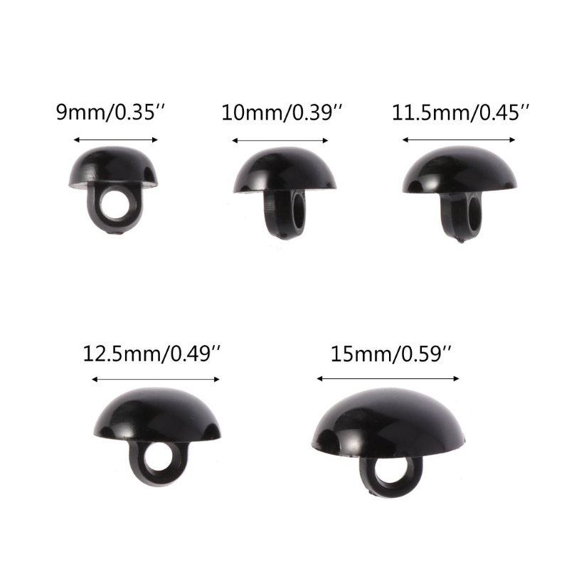 Set 100 Cúc Áo Màu Đen Chuyên Dụng Cho Búp Bê DIY 9 10 11 5 12 5 1