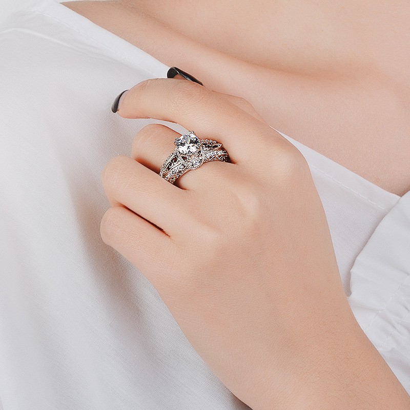 Nhẫn Aifei chất liệu bạc sterling 925 đính đá dành cho nữ R776