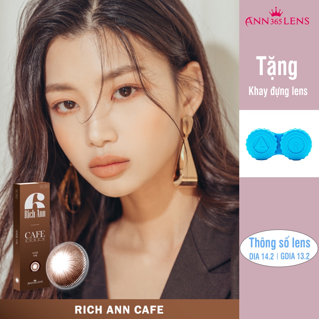 Kính áp tròng 1 ngày màu nâu trầm Cafe ANN365 dùng 12h thoải mái đủ độ cận 0-8