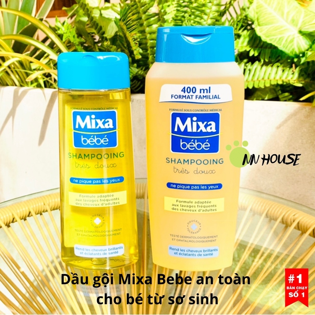 Dầu gội Mixa bebe dưỡng tóc bóng mượt an toàn cho bé từ sơ sinh, dầu gội đầu trẻ em, baby Shampoo, hàng có bill NN HOUSE