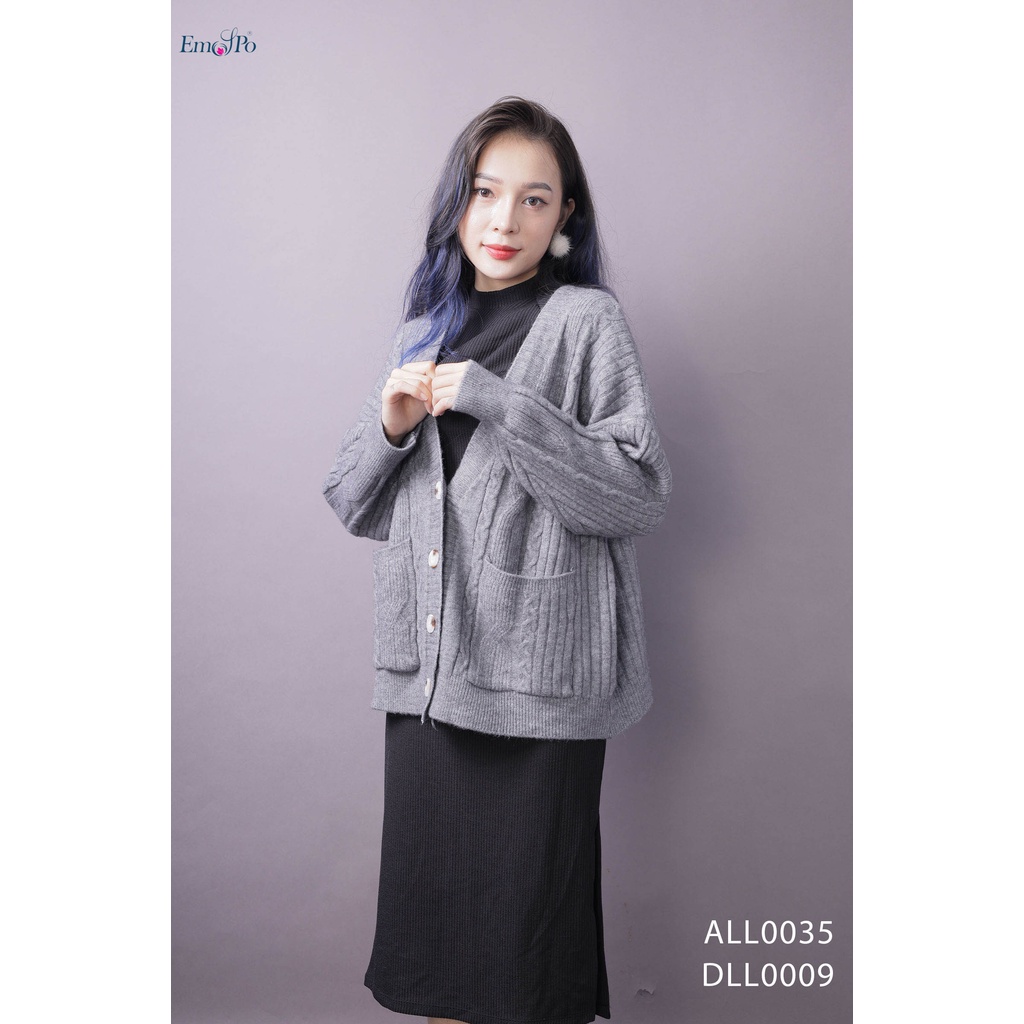[Mã LTP50 giảm 50000 đơn 150000] Áo len cadigan vặn thừng 4 khuy Emspo ALL0036