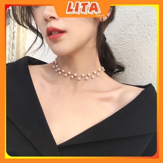 Chocker vòng cổ hạt châu xinh xắn