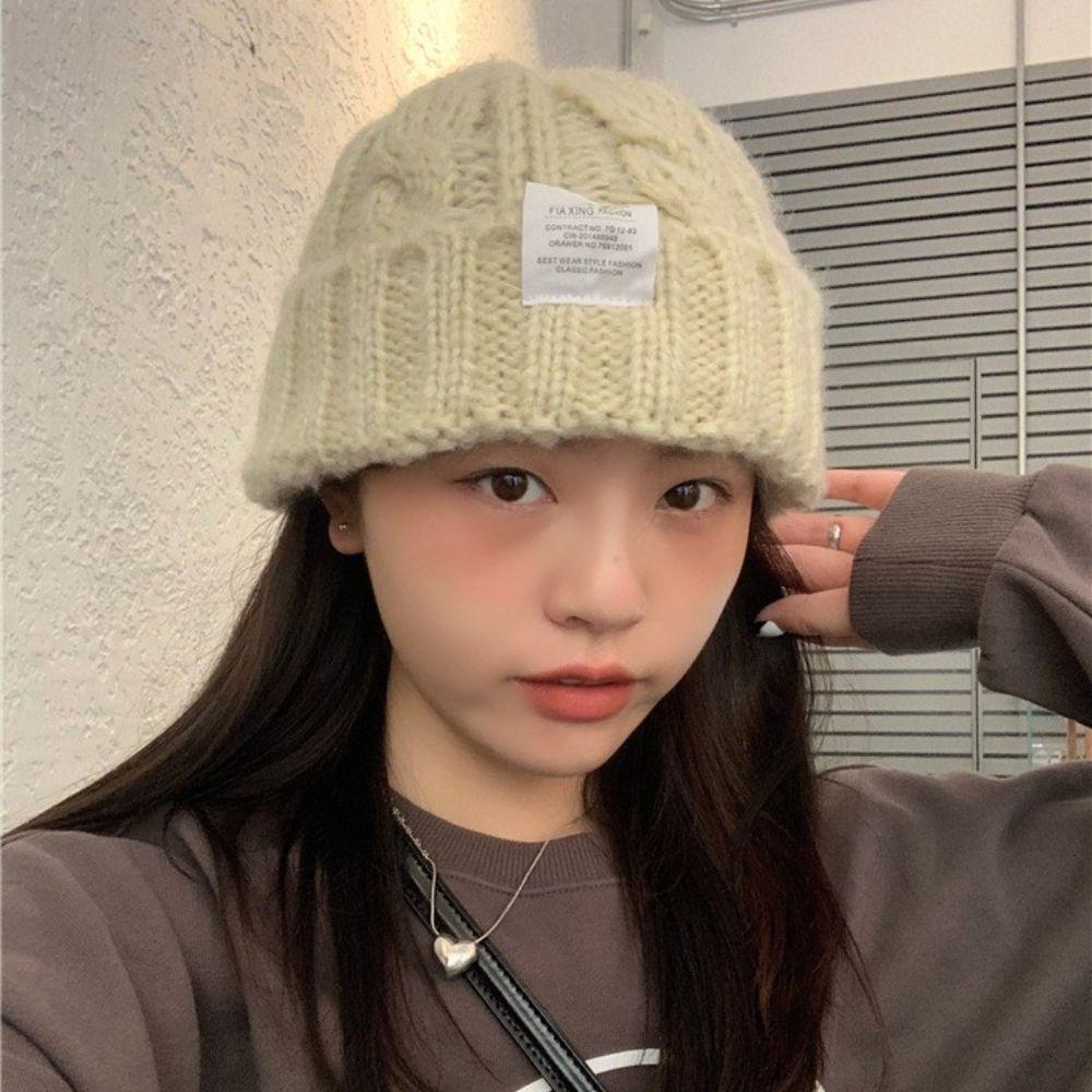 Mũ Beanie Dệt Kim Chống Gió Màu Sắc Ngọt Ngào Thời Trang Mùa Đông