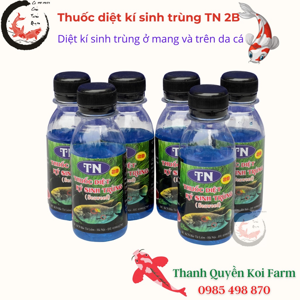 Thuốc diệt kí sinh trùng cho cá Koi, cá cảnh TN 2B chai lớn 100ml