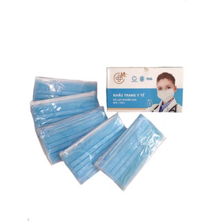 Khẩu trang y tế 4 lớp kháng khuẩn -  Đạt chuẩn FDA, ISO - 1 hộp 50 cái
