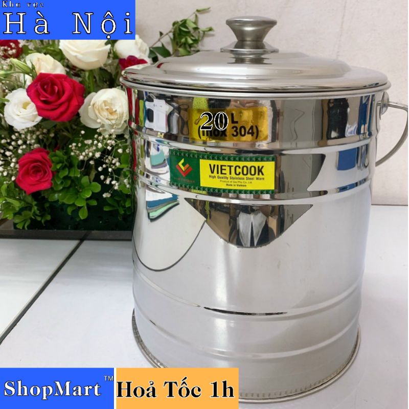 Bình nước inox SUS304 VIETCOOK loại 10 lít 15 lít 20 lít 25 lít có vòi và không vòi