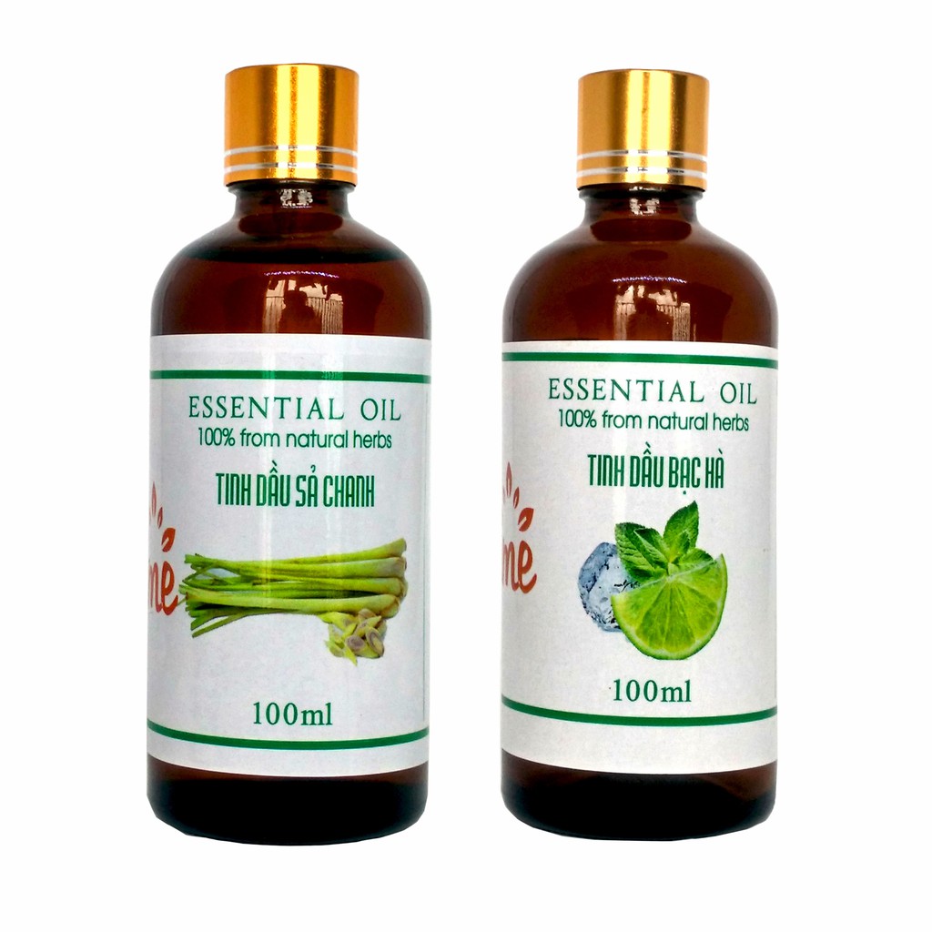 [ COMBO 2 LỌ ] 100ML Tinh dầu Sả Chanh + Bạc Hà VIDAME, Thơm mát