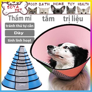 Vòng cổ chống liếm bôi thuốc cho chó mèo bảo vệ các vết thương tránh bị liếm