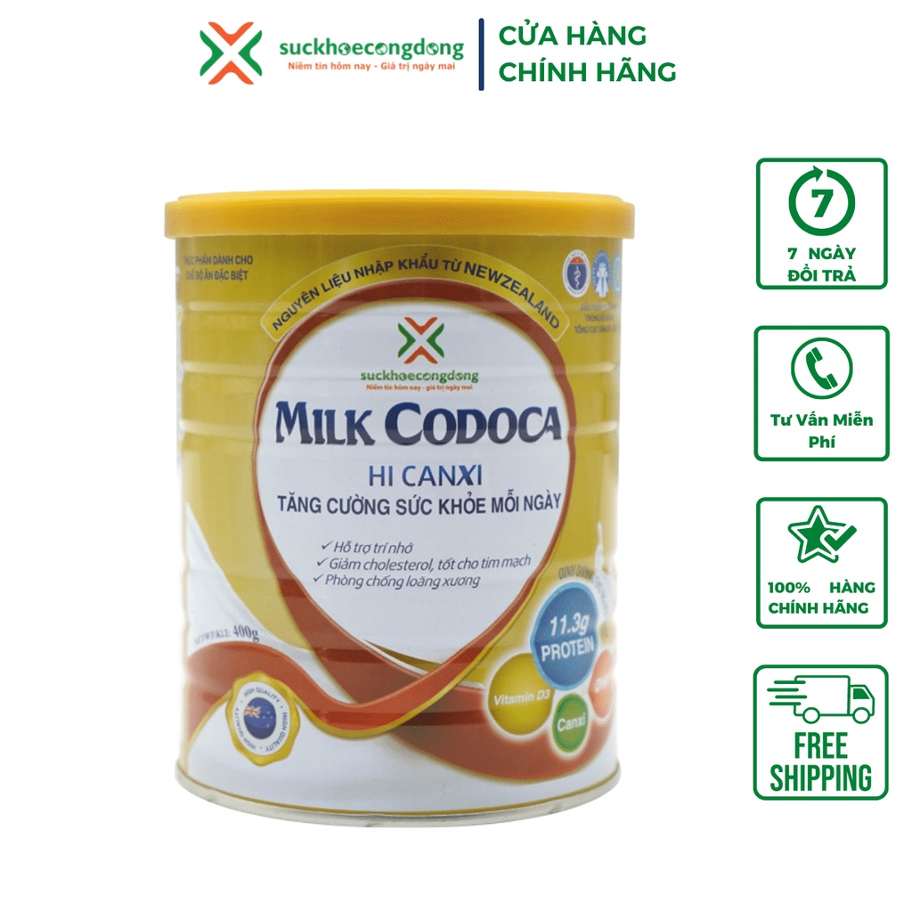 Codoca Hi Canxi (400g) Hỗ trợ xương khớp bổ sung canxi sữa bột chính hãng