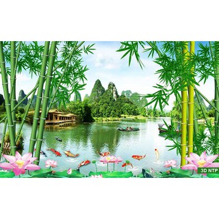 Tranh đính đá 5d toàn bộ rừng trúc tự đính đá full