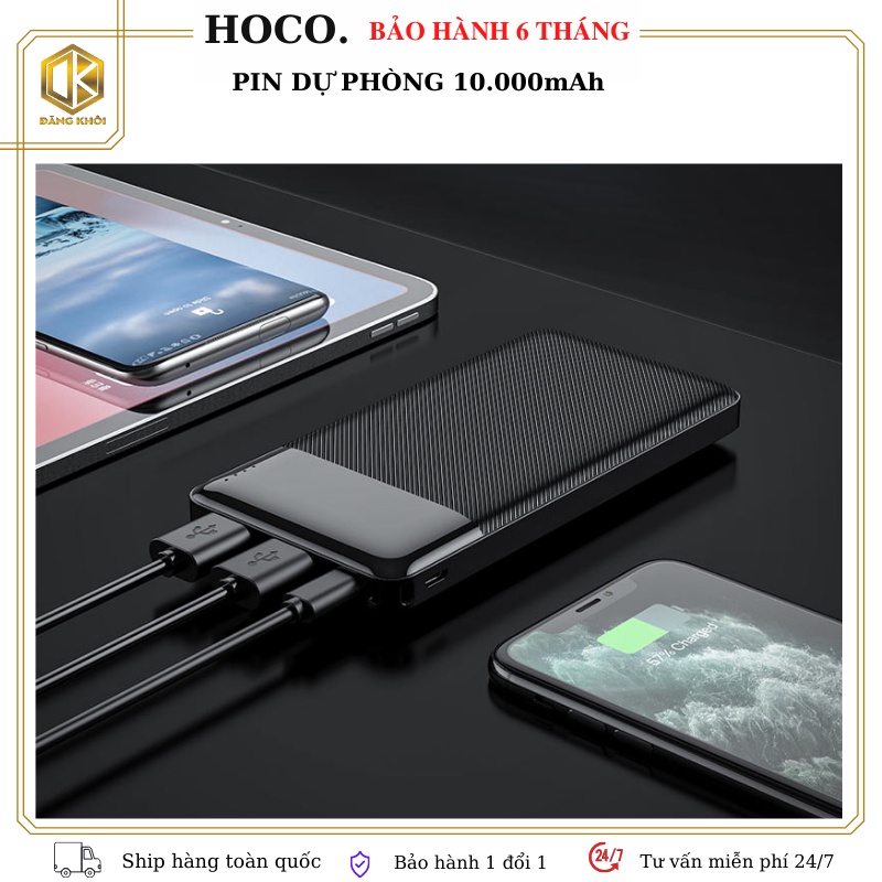 Sạc Dự Phòng Hoco J72 10.000mah CHÍNH HÃNG Có Tích Hợp Đèn Led Pin Sạc dự Phòng Dự Phòng