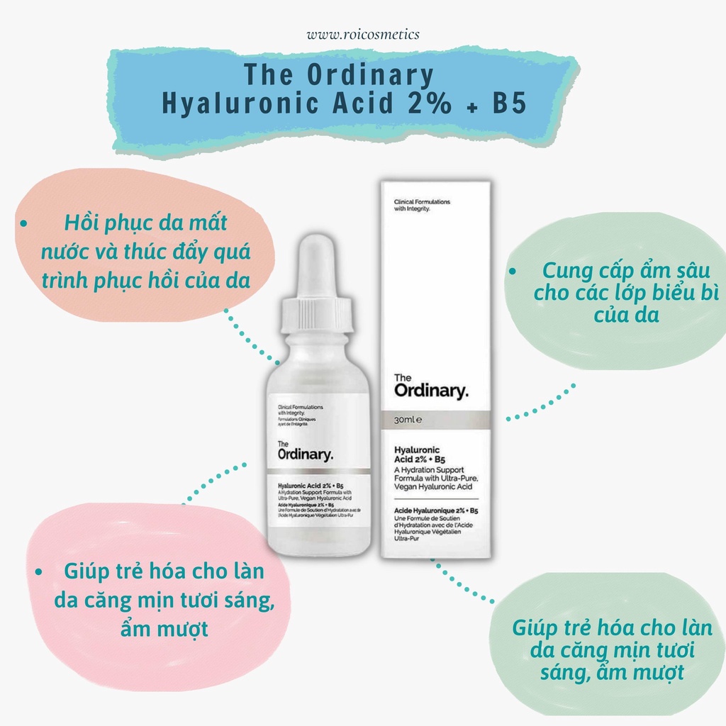 Tinh chất dưỡng ẩm phục hồi - The Ordinary Hyaluronic Acid 2% + B5