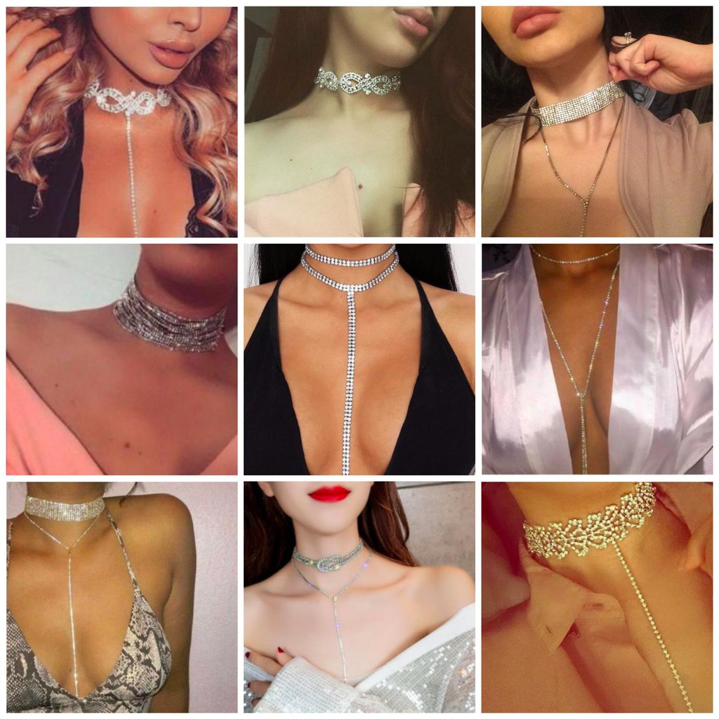 Choker đính đá trendy sang chảnh hàng loại 1