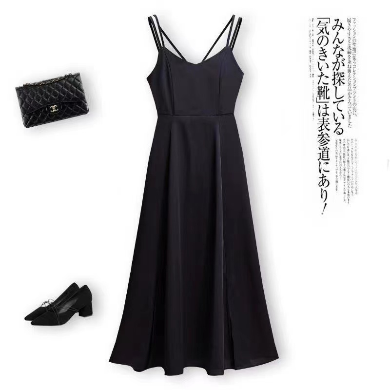 Đầm Dài Ôm Dáng Cổ Chữ V Màu Đen Size 5XL Cho Nữ