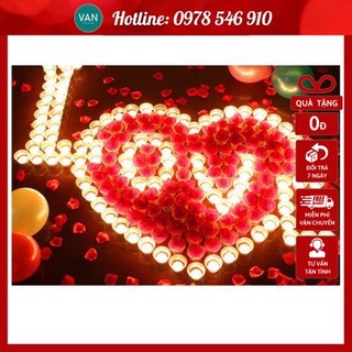 SET Nến Tealight Tỏ tình, trang trí sinh nhật 2020 (  120 nến tealight + 100 cánh hoa hồng)