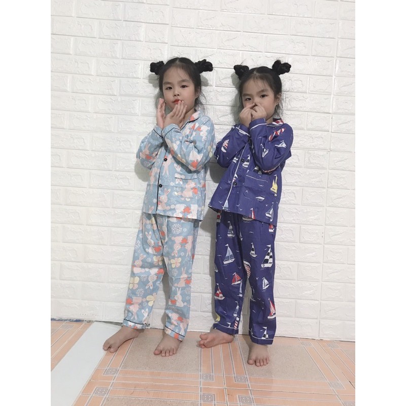 Đồ Bộ Pijama Cotton Dài Tay Cho Bé Trai Và Bé Gái