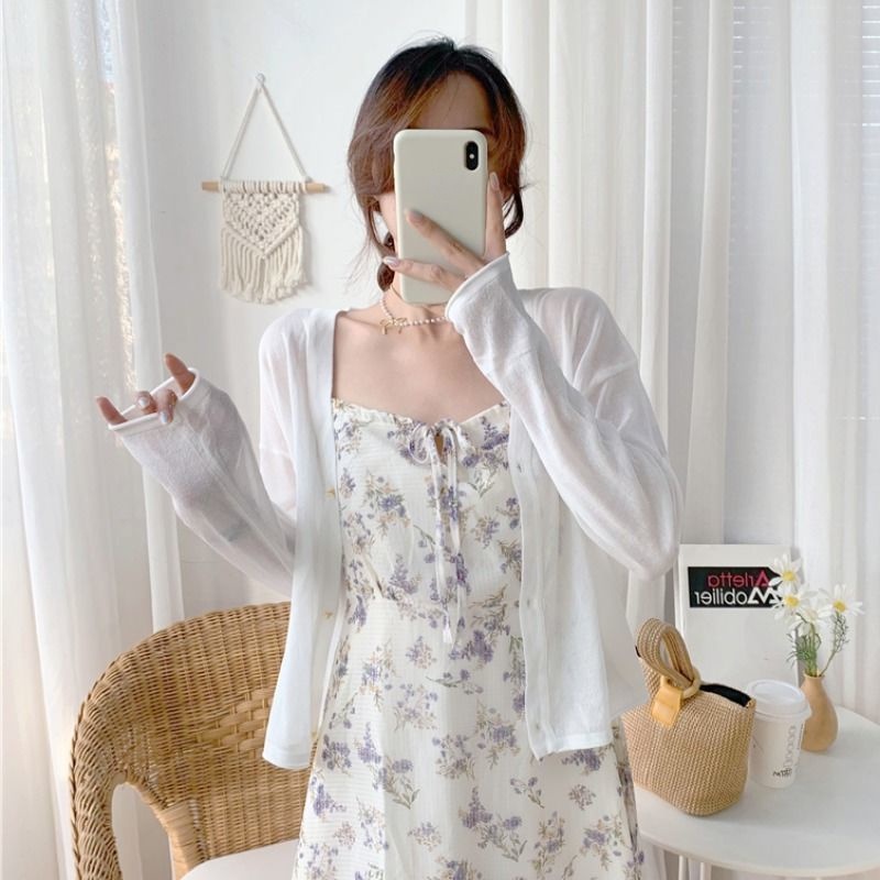 Áo Khoác Cardigan Dệt Kim Mỏng Chống Nắng Thời Trang Mùa Hè Cho Nữ